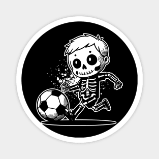 Kids Skeleton Soccer Graphic Halloween Sport Costume Magnet
